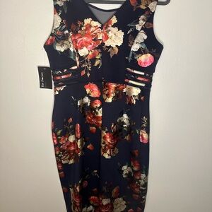 Enfocus Studio Navy Floral Midi Dress